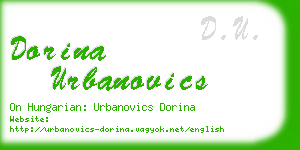 dorina urbanovics business card